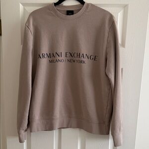 Armani Exchange Taupe Crewneck Sweatshirt.